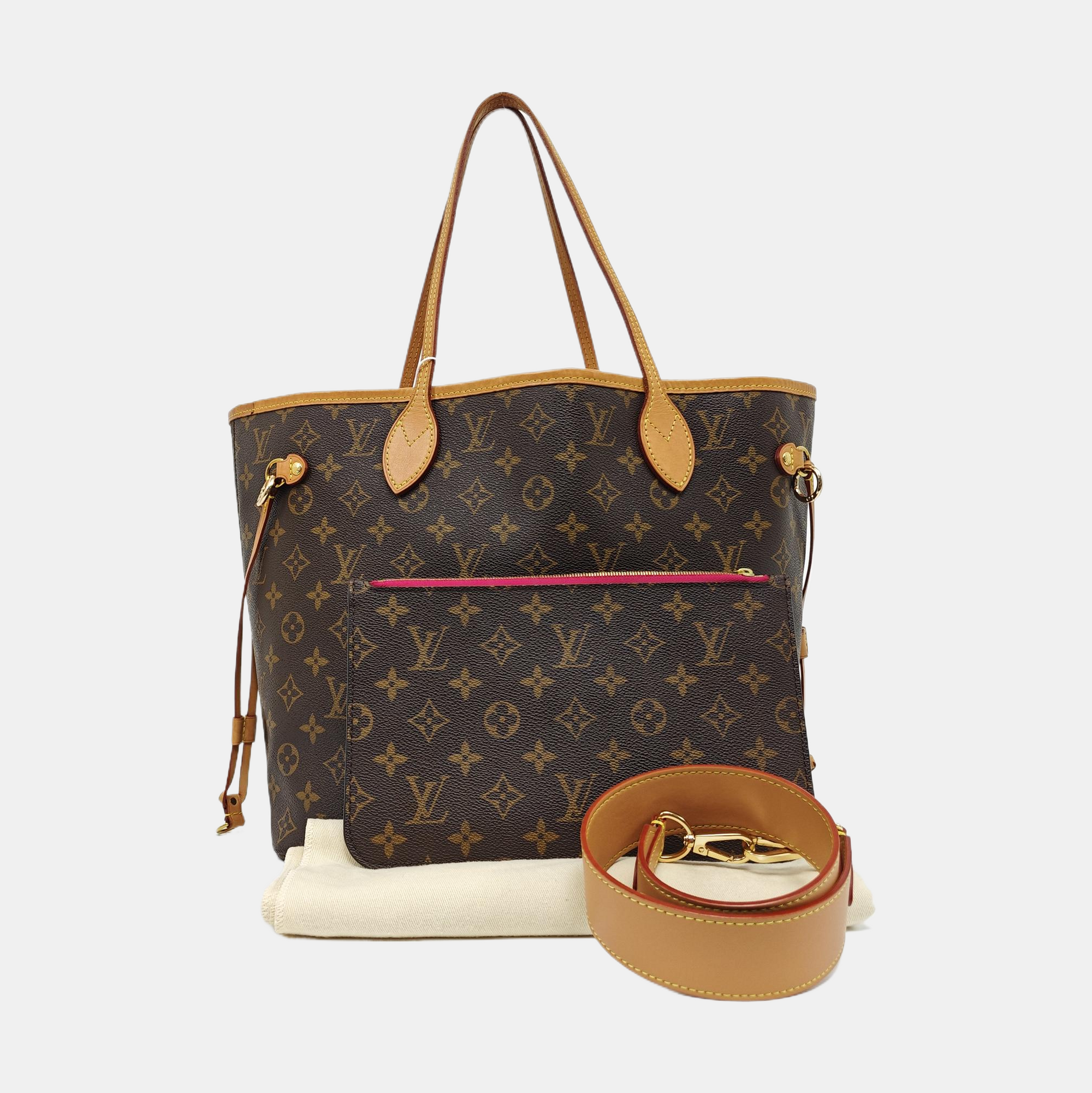 NEVERFULL MM Monogram Coated Canvas Brown