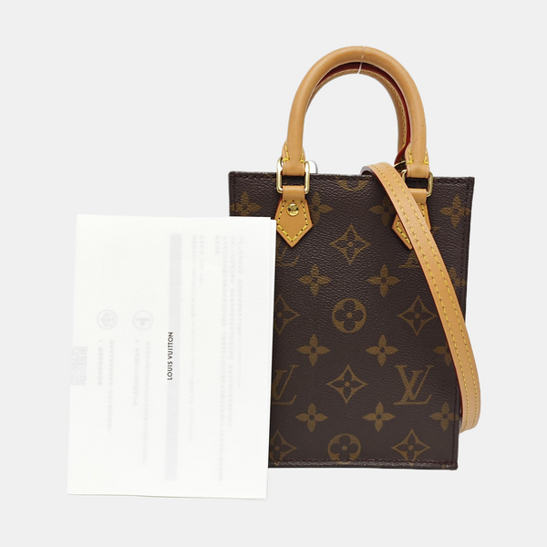 SAC PLAT Mini Monogram Coated Canvas Brown