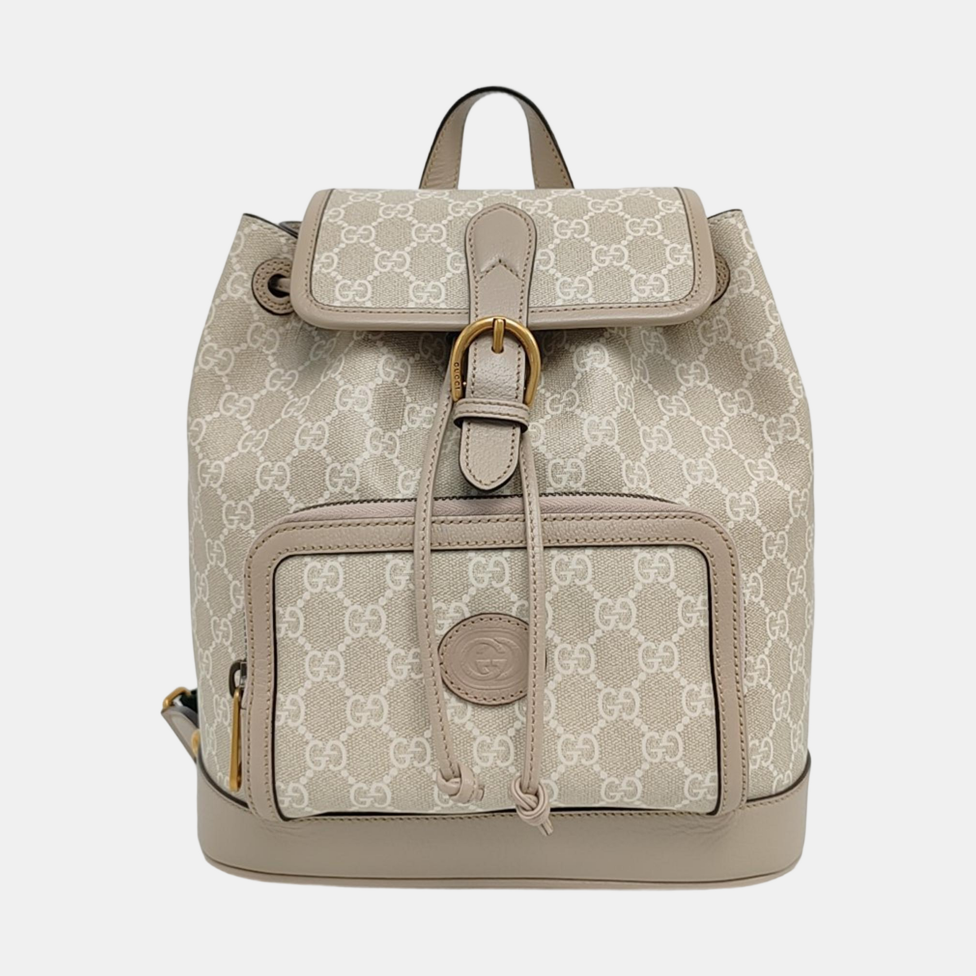Monogram Coated Canvas Backpack Beige