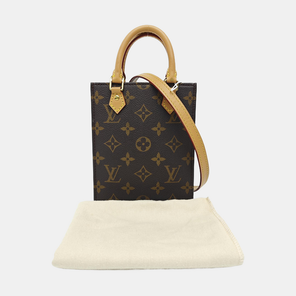 SAC PLAT Mini Monogram Coated Canvas Brown