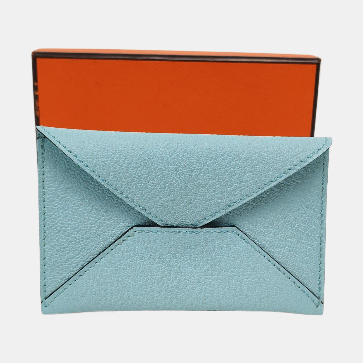 Envelope Chèvre Mysore Blue Card Holder