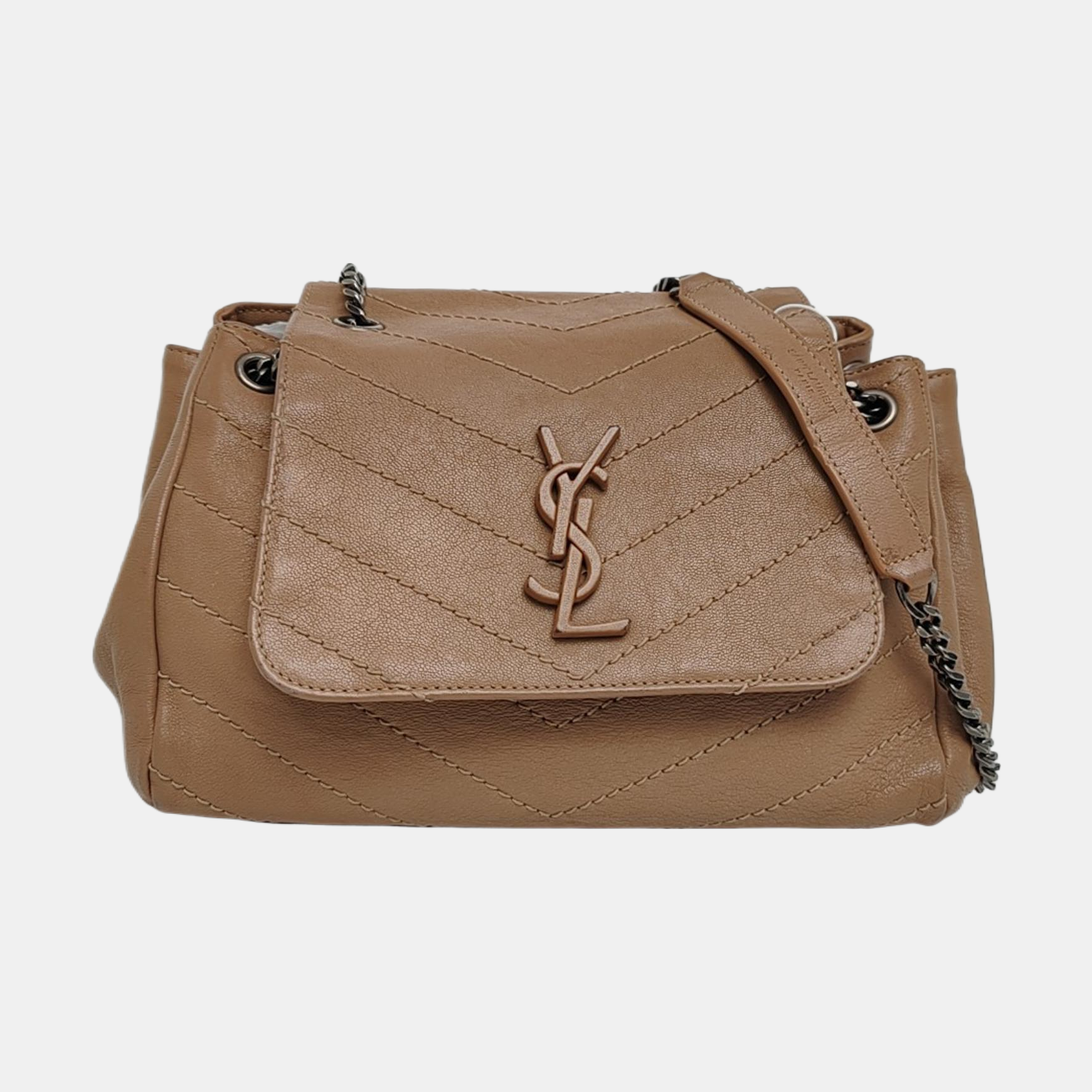 NOLITA Small Chevron Lambskin Beige