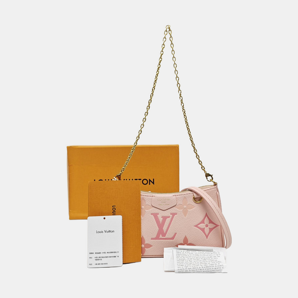 EASY POUCH ON STRAP Monogram Calfskin Pink