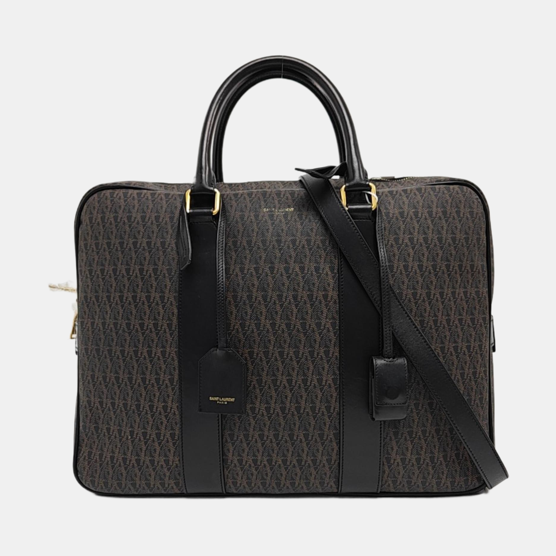 Coated Canvas Shoulder Bag Black