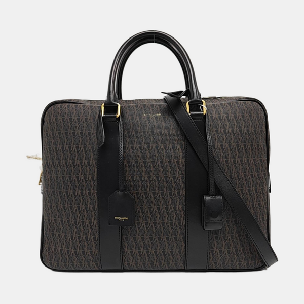 Coated Canvas Shoulder Bag Black