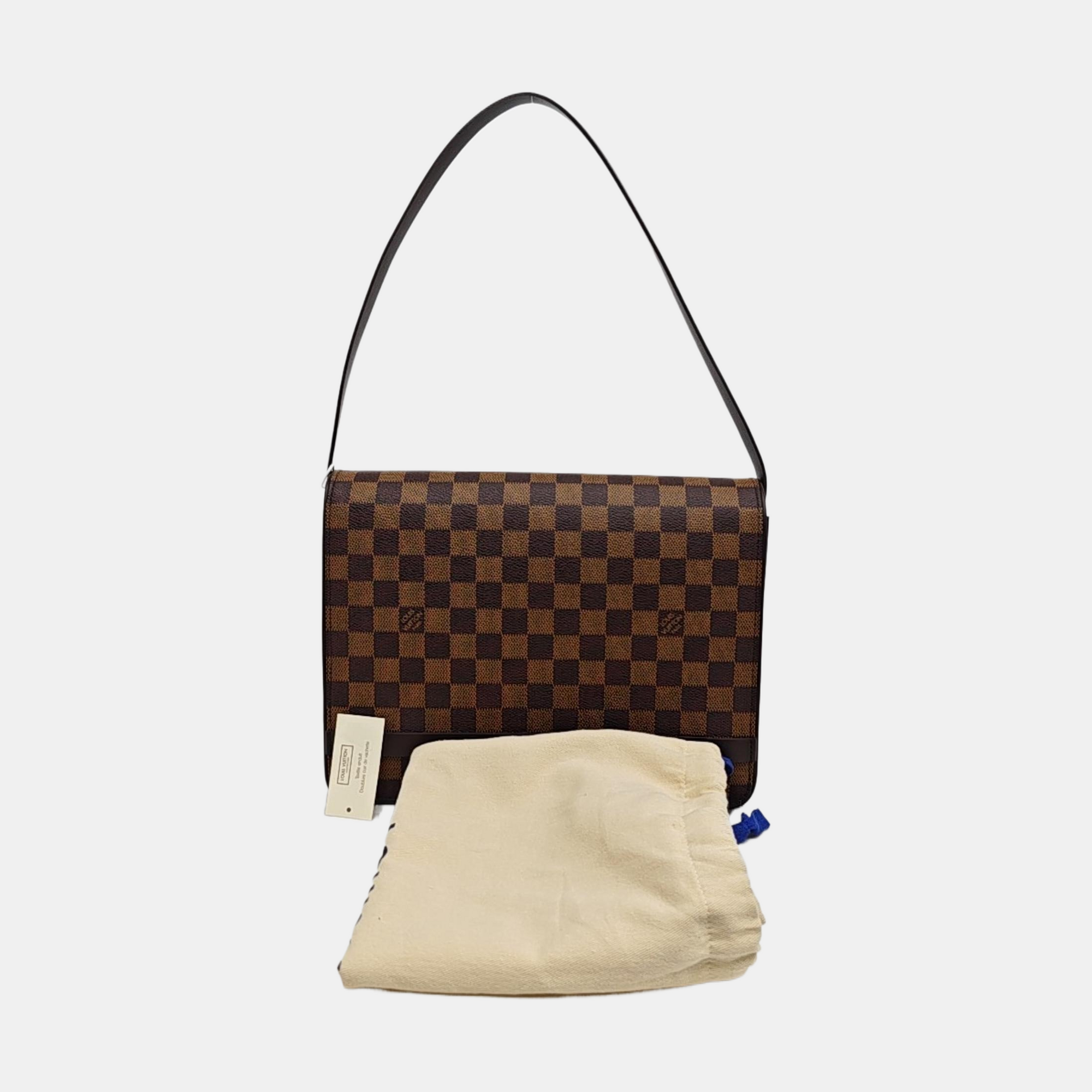 TRIBECA Damier Ebene Coated Canvas Brown
