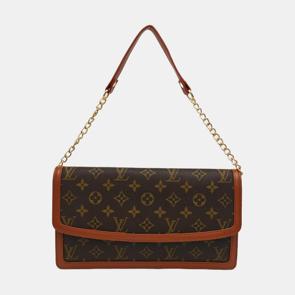 DAME GM Monogram Coated Canvas Brown