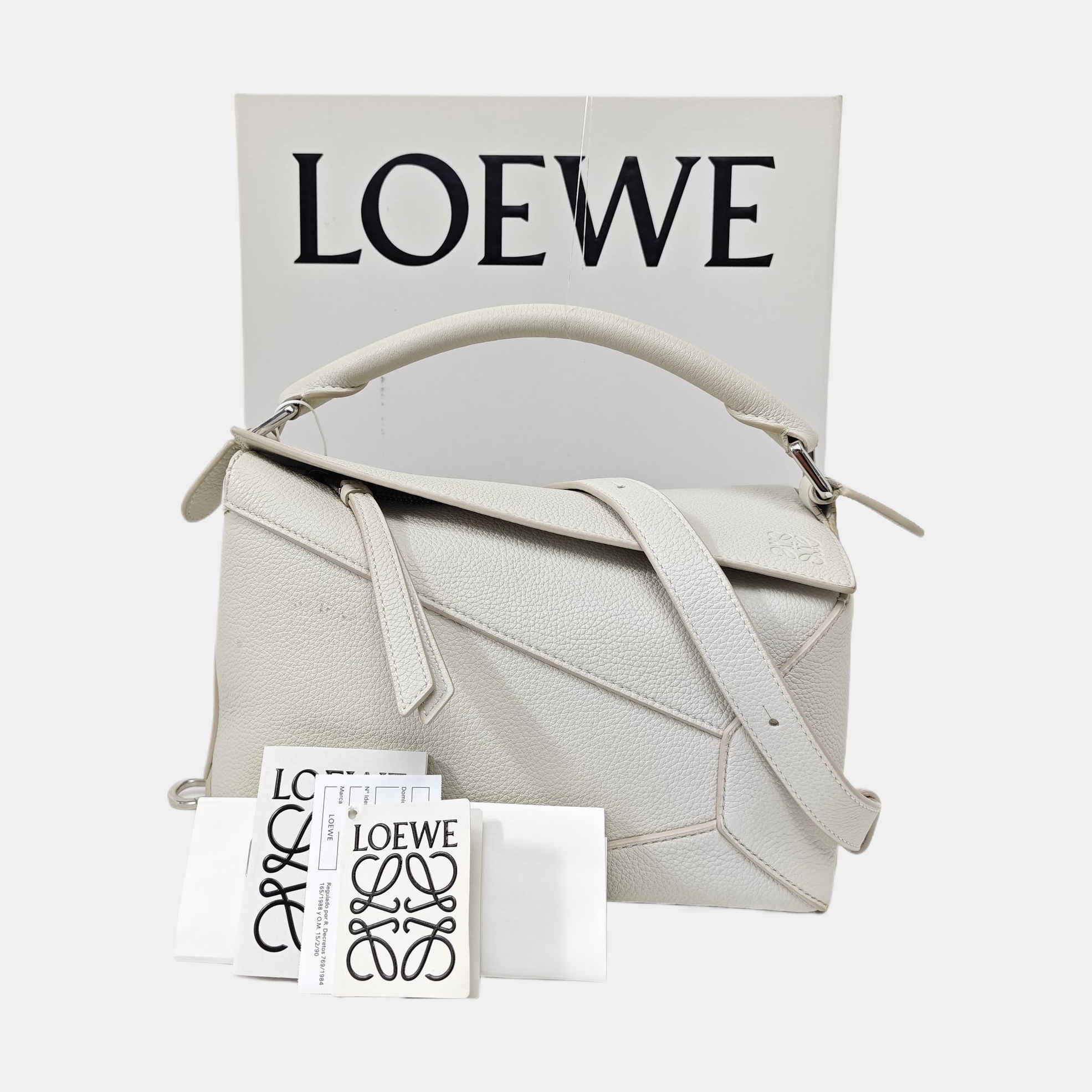 Puzzle Small Calfskin White