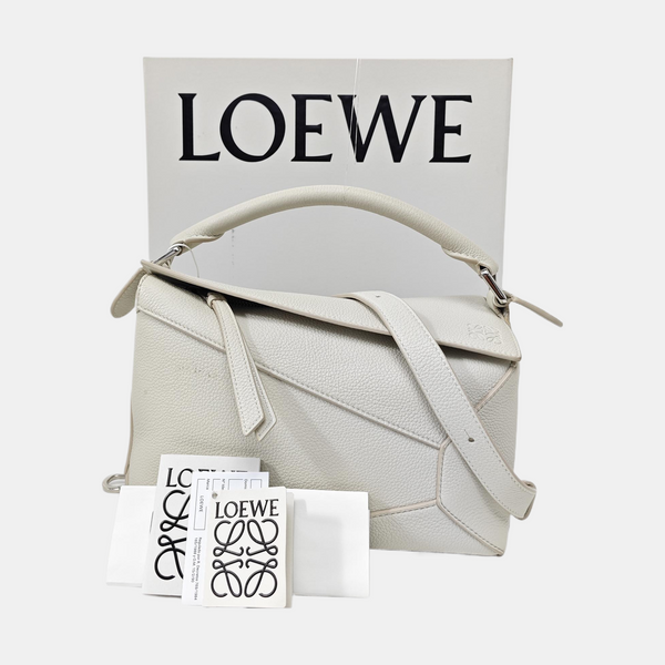 Puzzle Small Calfskin White