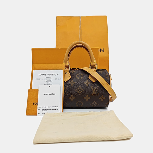 SPEEDY Nano Monogram Coated Canvas Brown