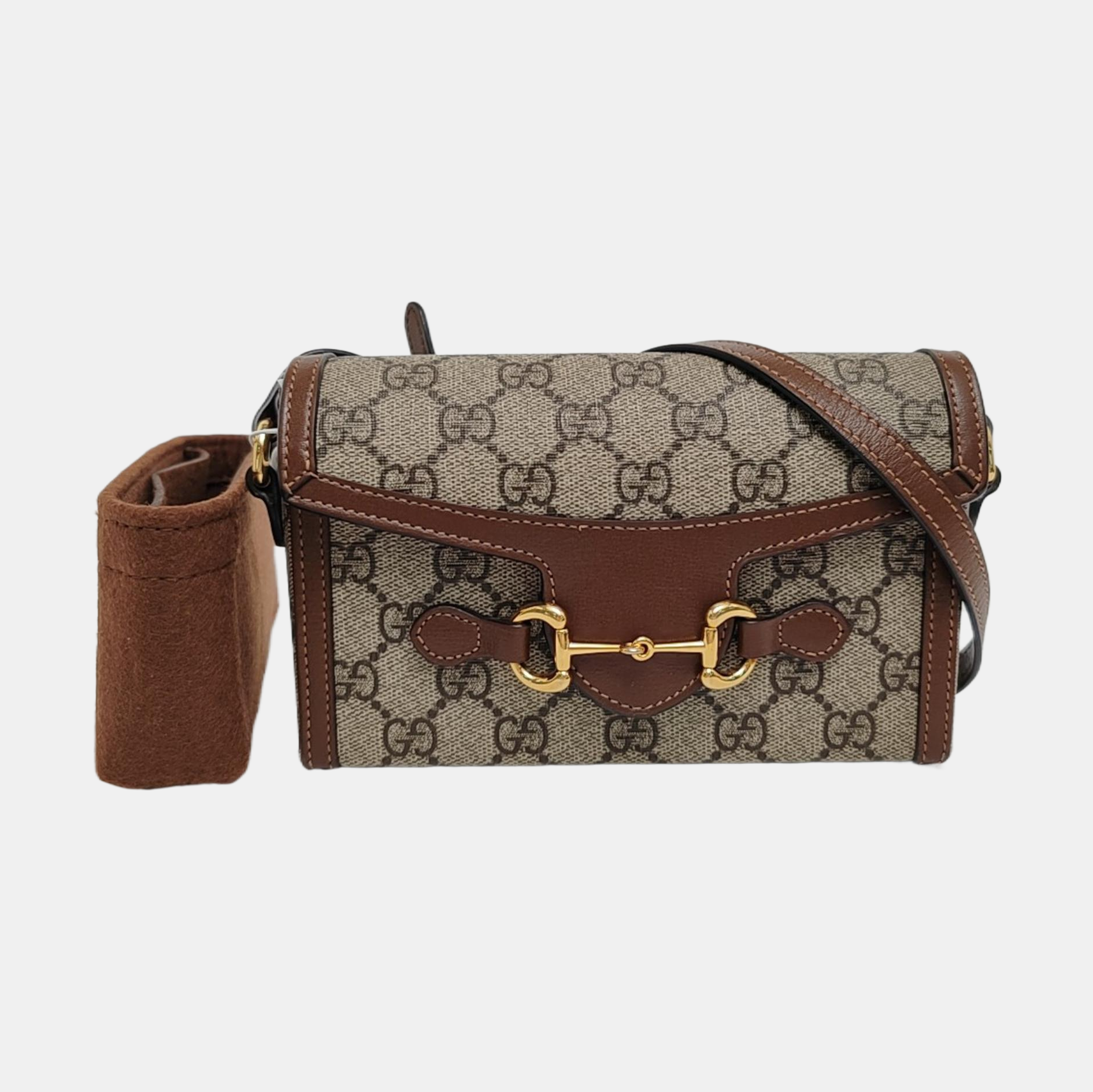 Horsebit 1955 Mini Monogram Coated Canvas Beige