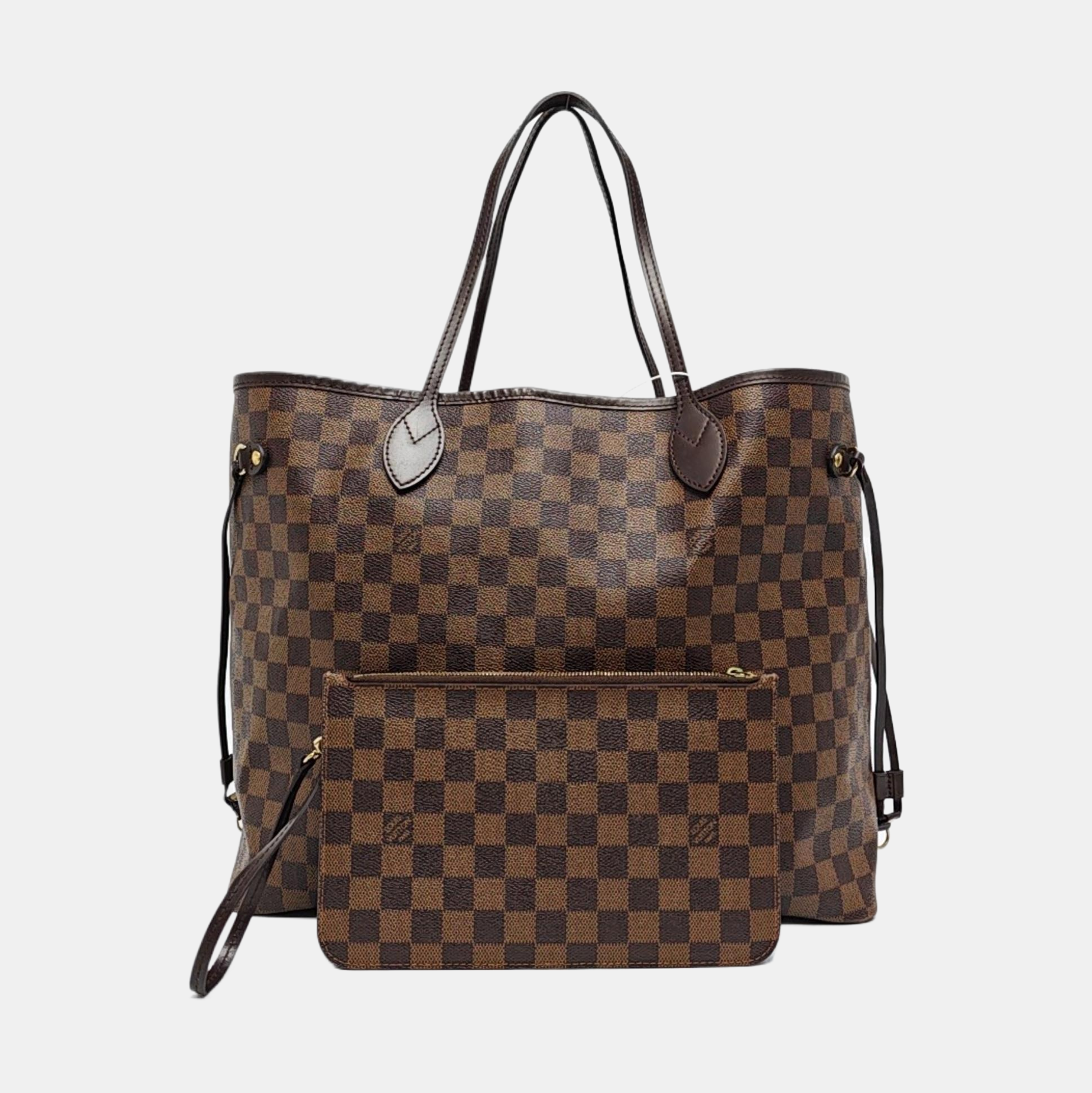 Authenticated pre-owned  NEVERFULL GM Damier Ebene Coated Canvas Brown - Tote Bag at Looply