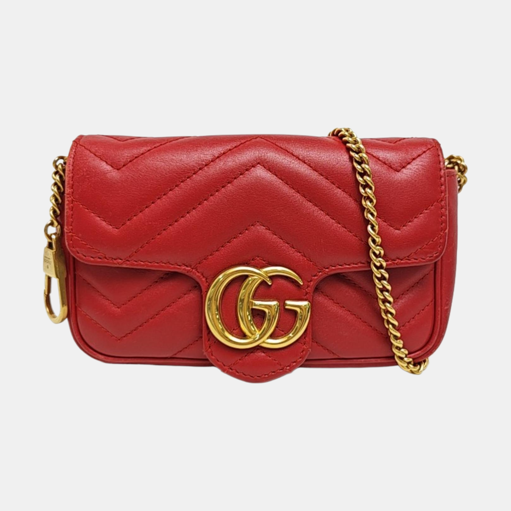 GG Marmont Mini Quilted Calfskin Red