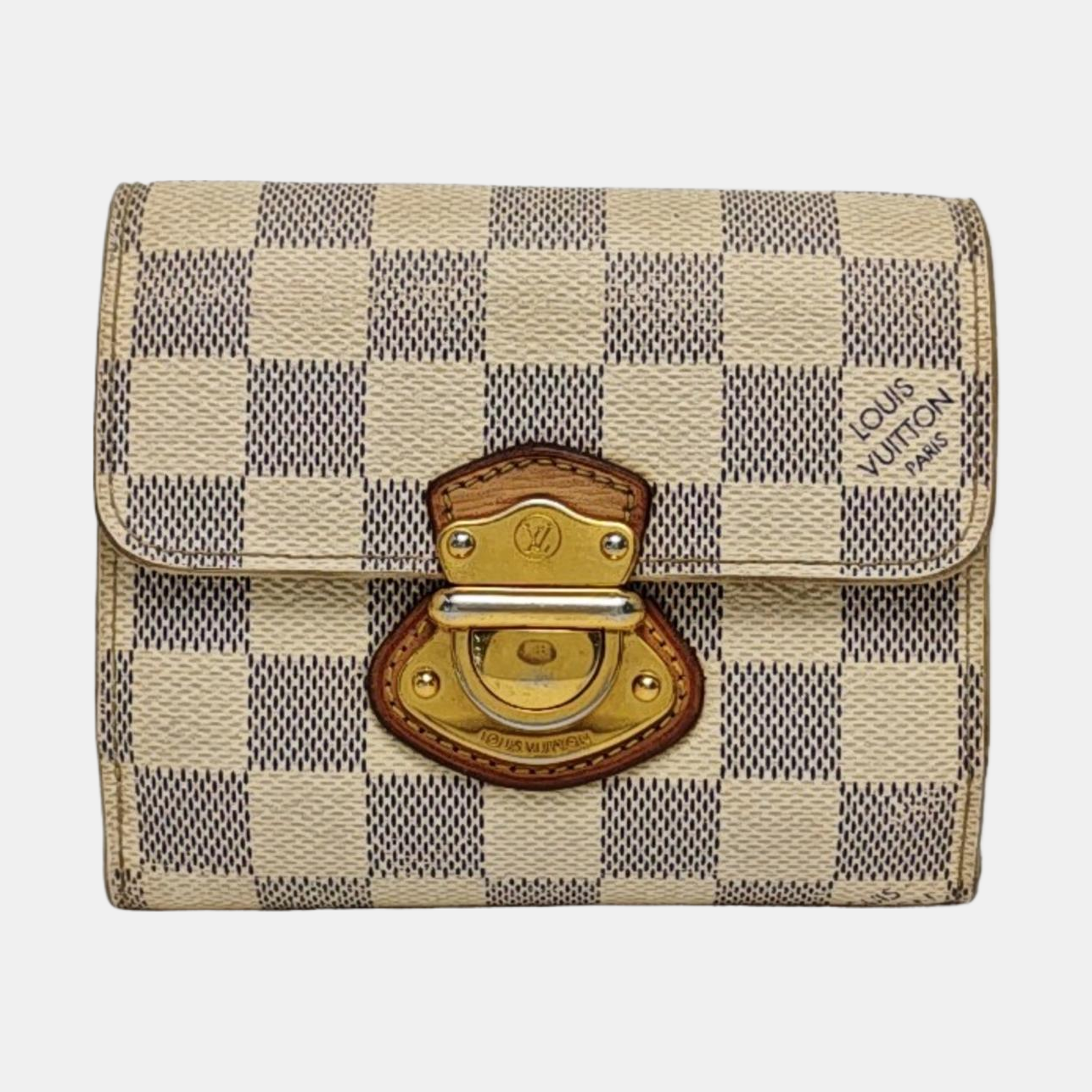 JOEY Damier Azur Coated Canvas White Wallet