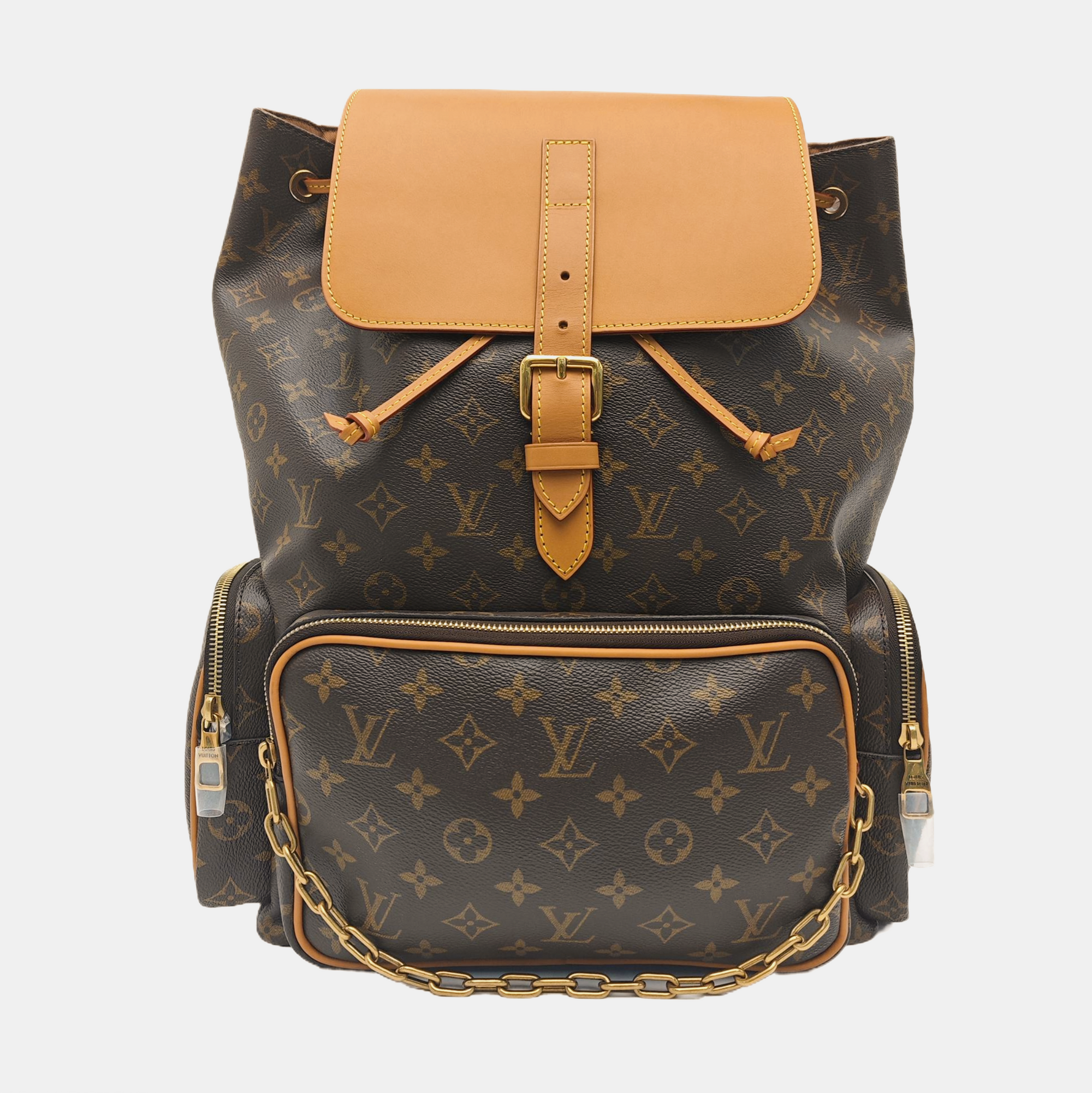 TRIO Monogram Coated Canvas Brown