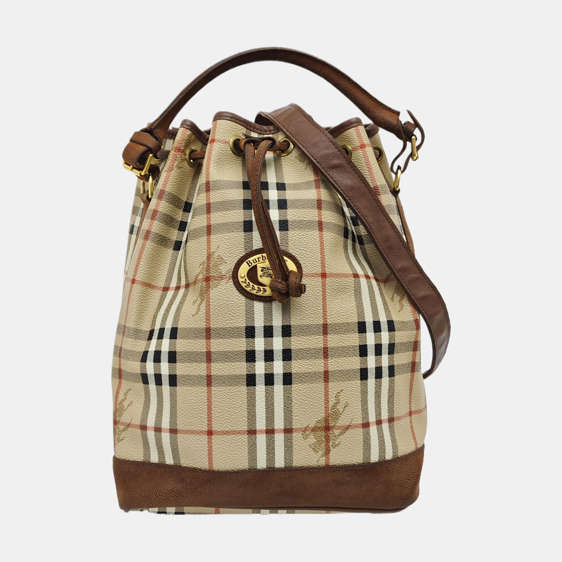 Coated Canvas Bucket Bag Brown
