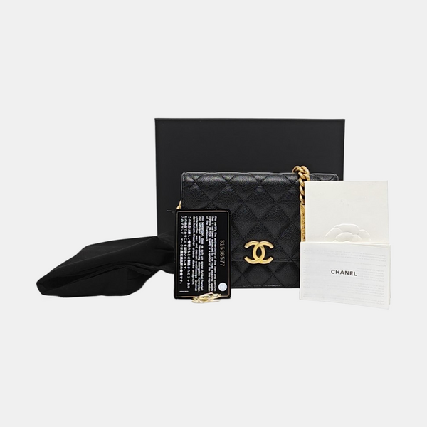 Quilted Grained Calfskin Black