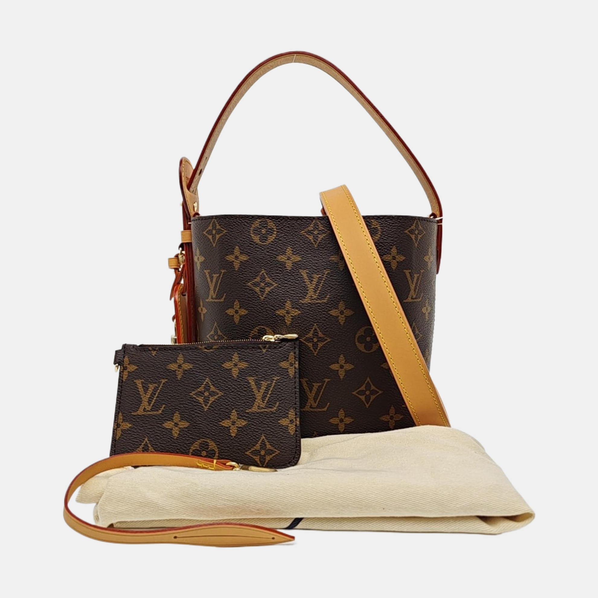 ALL IN BB Monogram Coated Canvas Brown