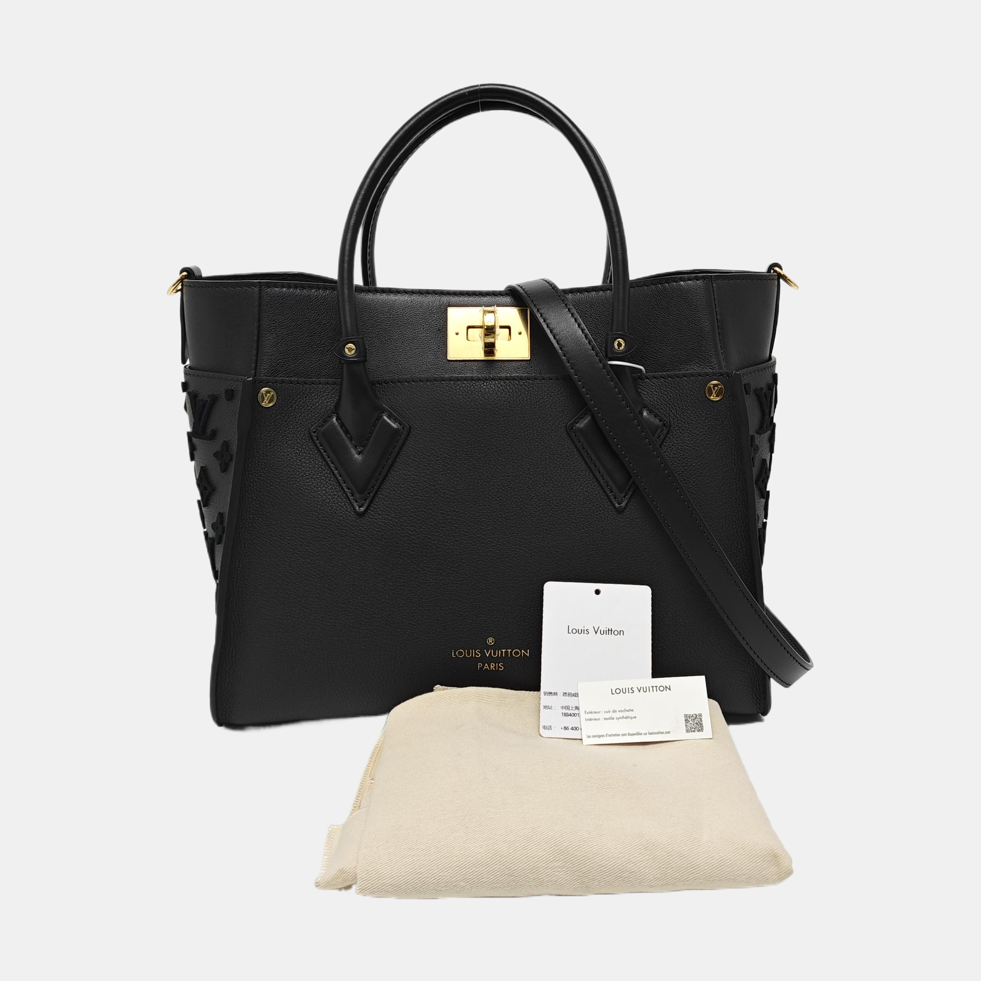 ON MY SIDE MM Monogram Calfskin Black