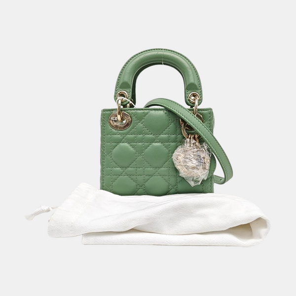Lady Dior Super Mini Cannage Lambskin Green