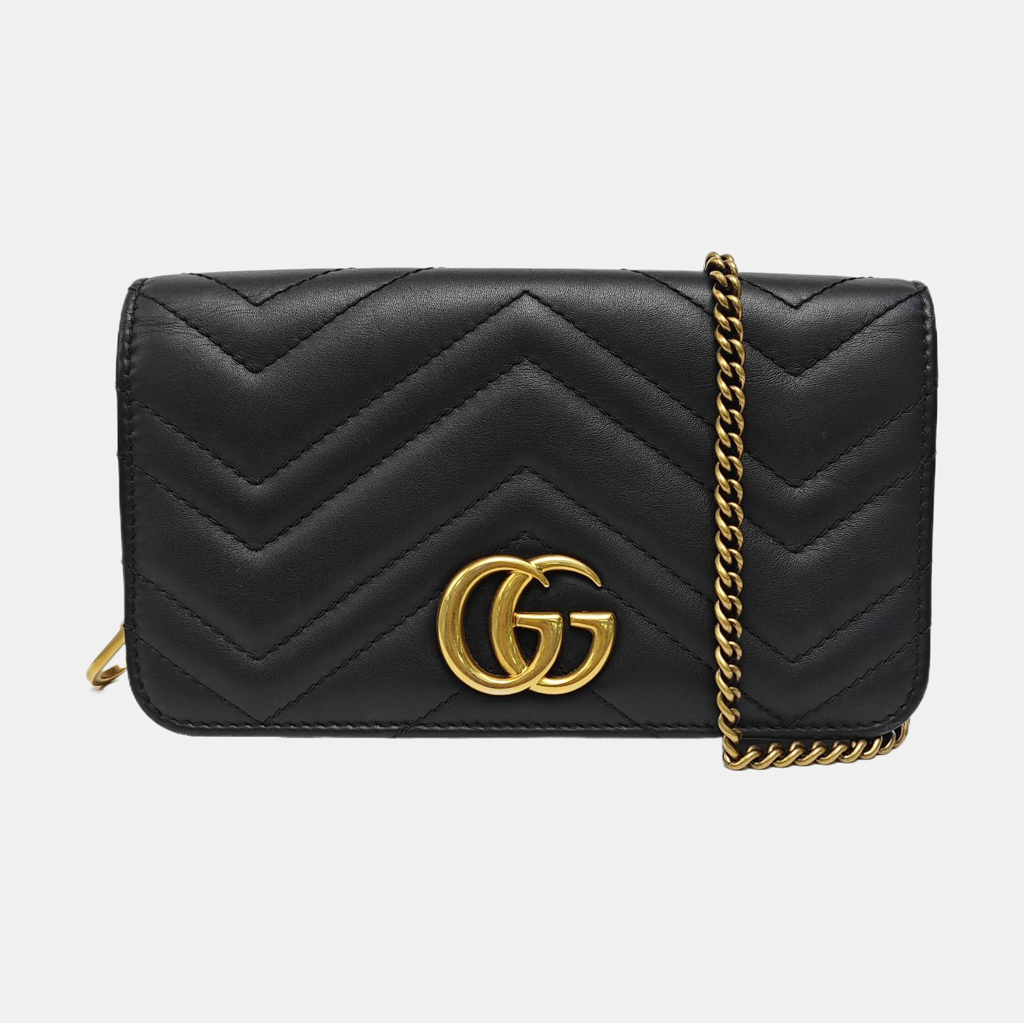 GG Marmont Super Mini Quilted Calfskin Black