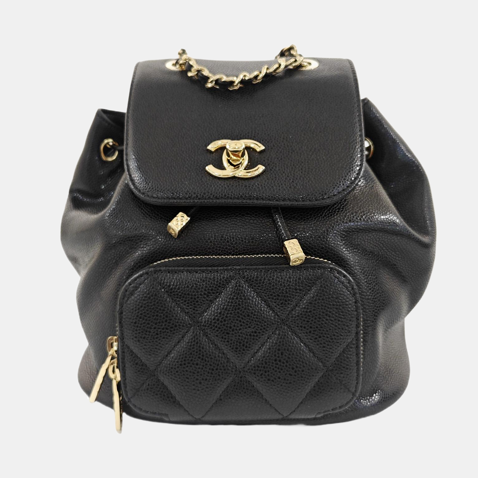 BUSINESS AFFINITY Quilted Grained Calfskin Black