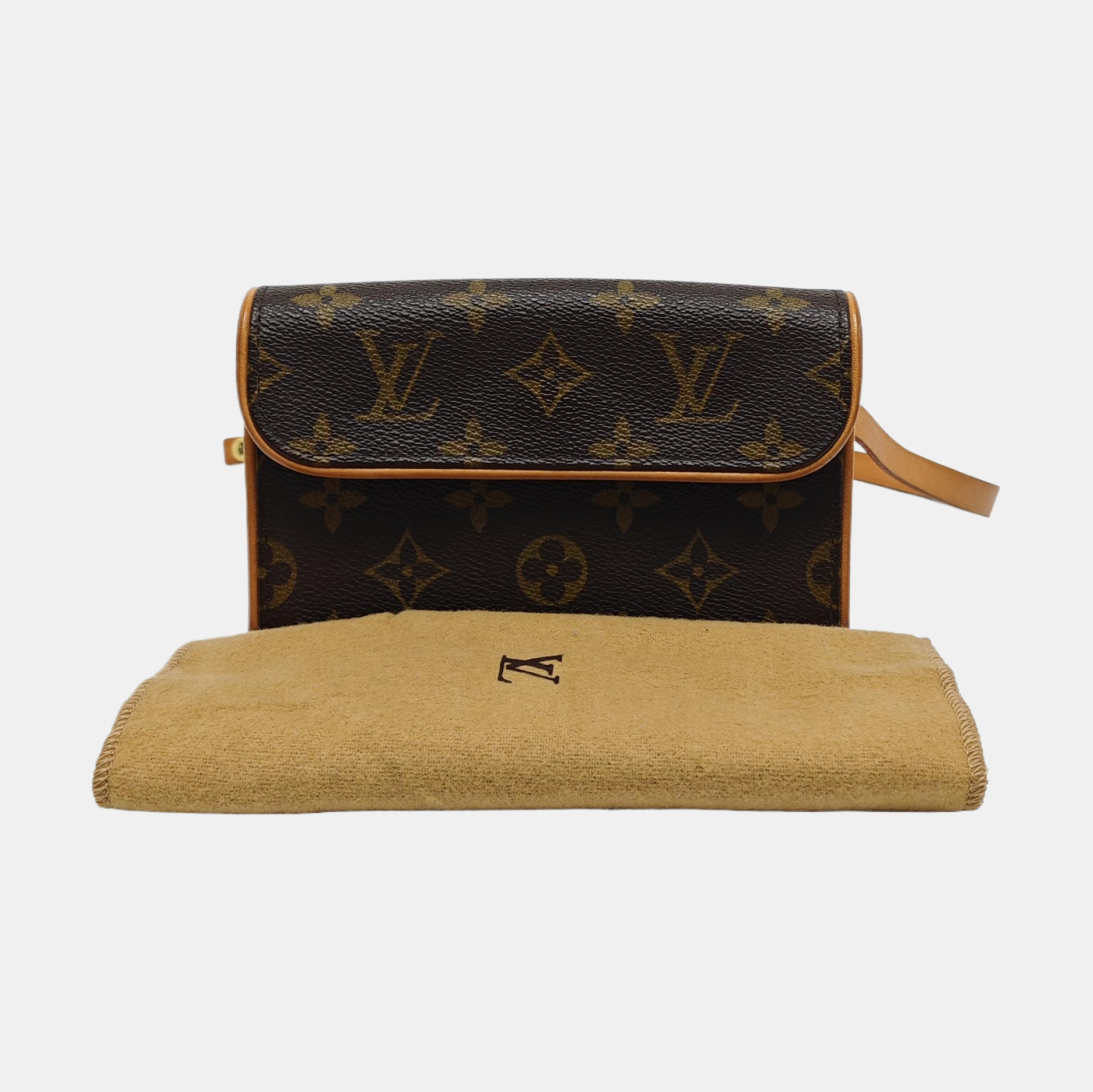 FLORENTINE Monogram Coated Canvas Brown