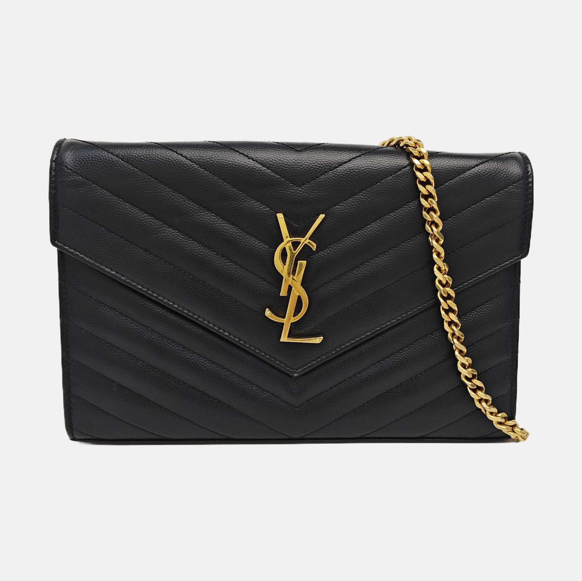 MONOGRAM Medium Chevron Calfskin Black