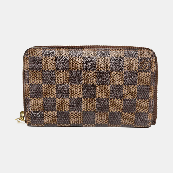 ZIPPY Damier Ebene Coated Canvas Brown Wallet