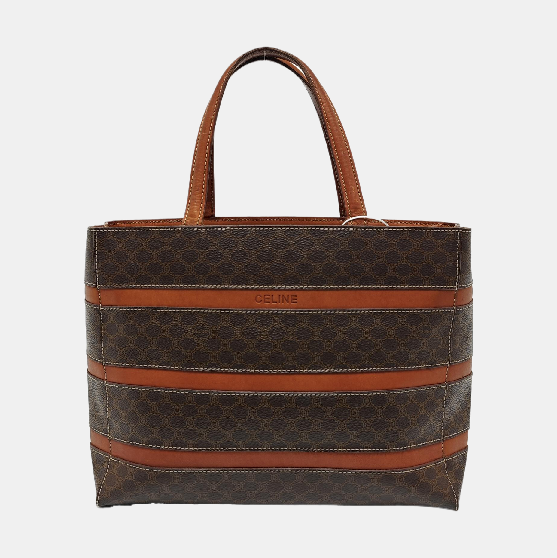 Coated Canvas Tote Bag Brown