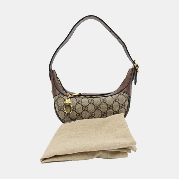Ophidia Mini Monogram Coated Canvas Beige