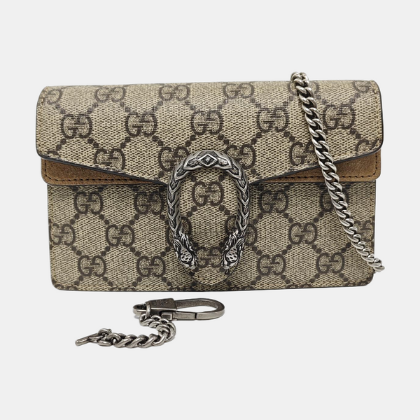 Dionysus Super Mini Monogram Coated Canvas Beige
