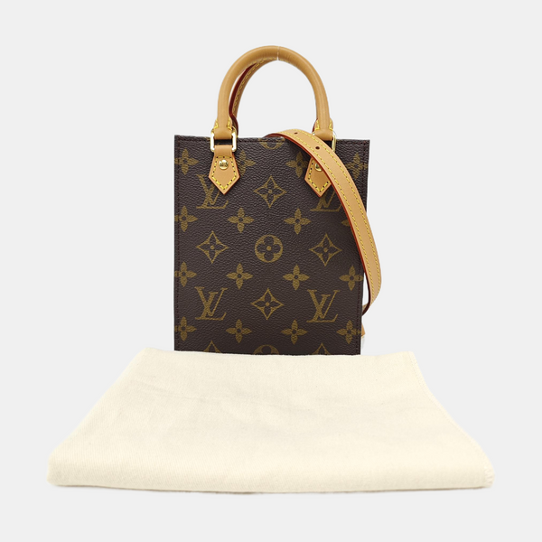 SAC PLAT Mini Monogram Coated Canvas Brown