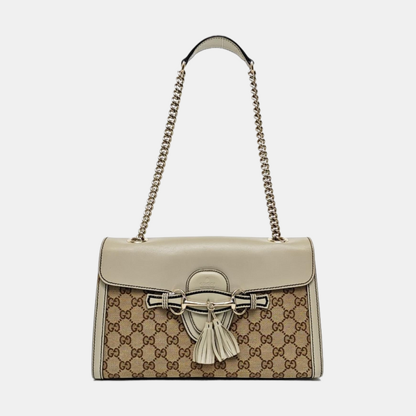 Emily Chain Monogram Canvas Beige