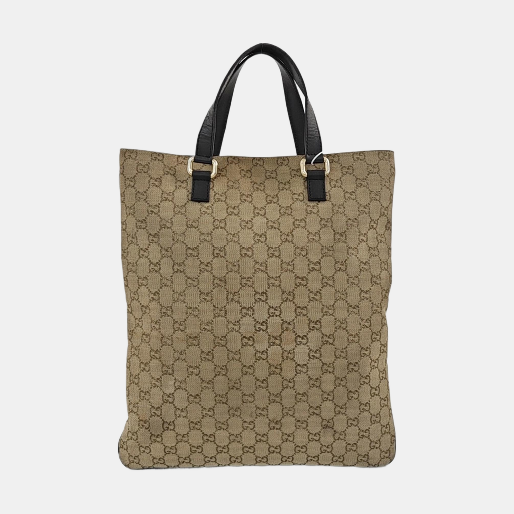 Monogram Canvas Tote Bag Beige