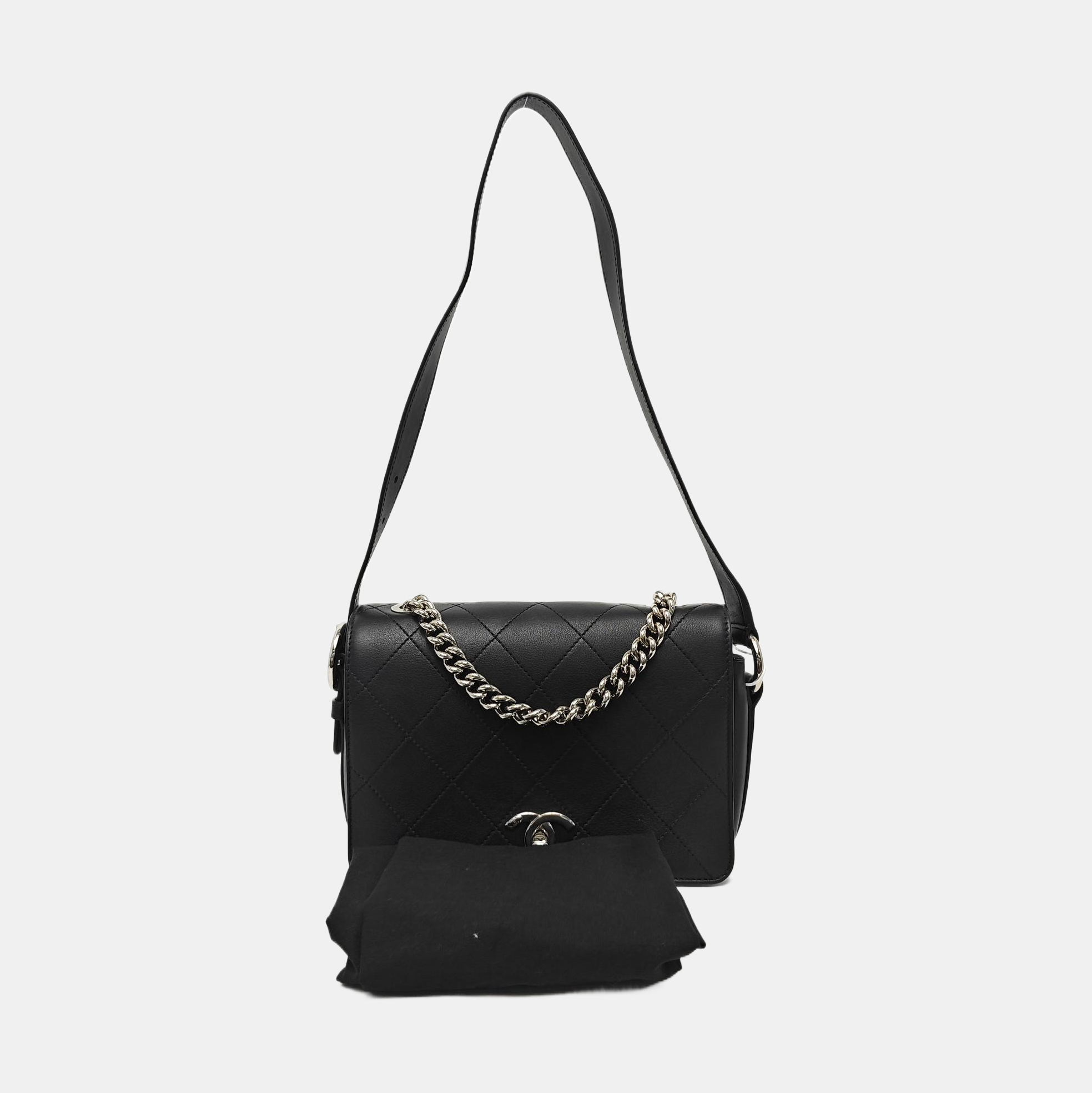 Calfskin Shoulder Bag Black