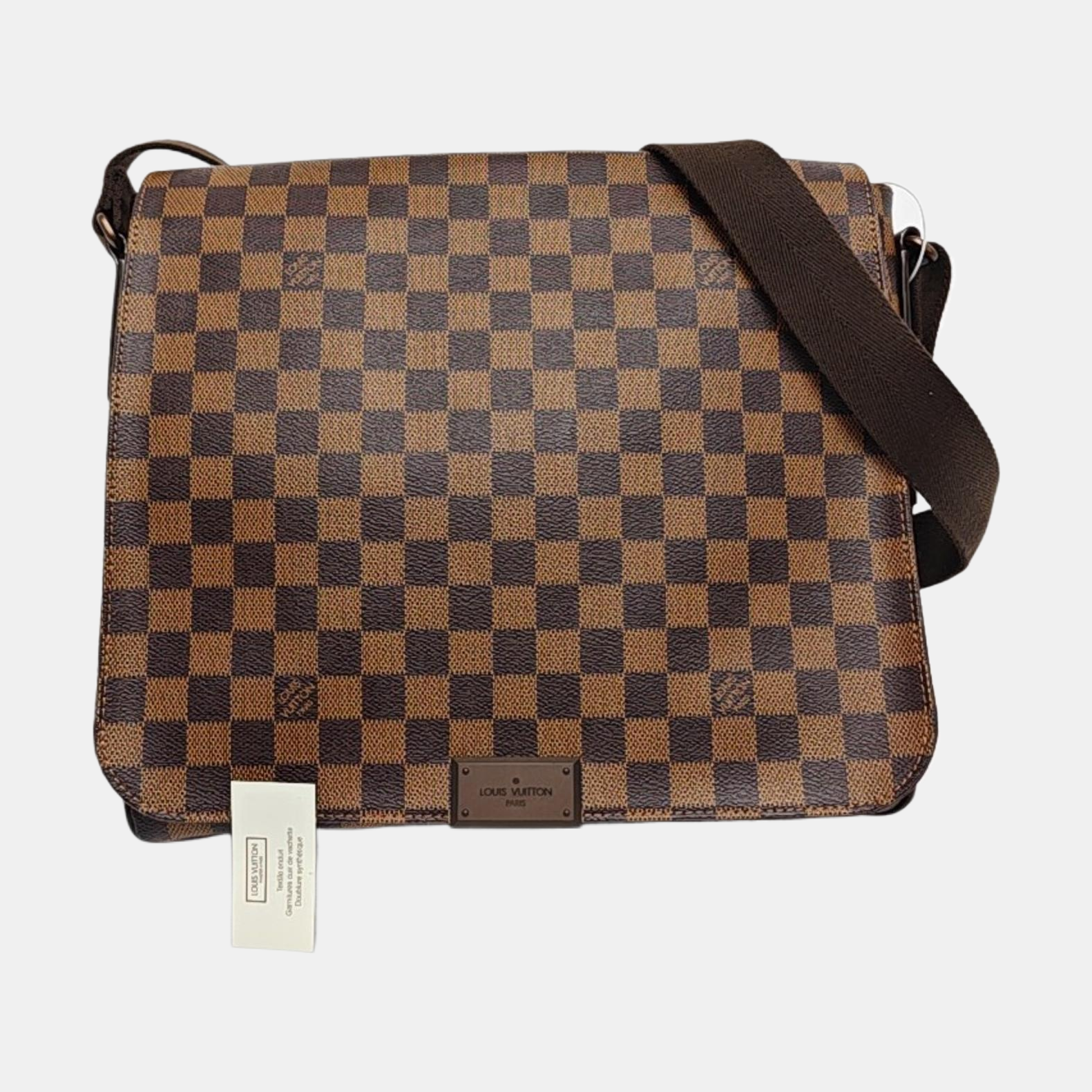 DISTRICT MM Damier Ebene Coated Canvas Brown