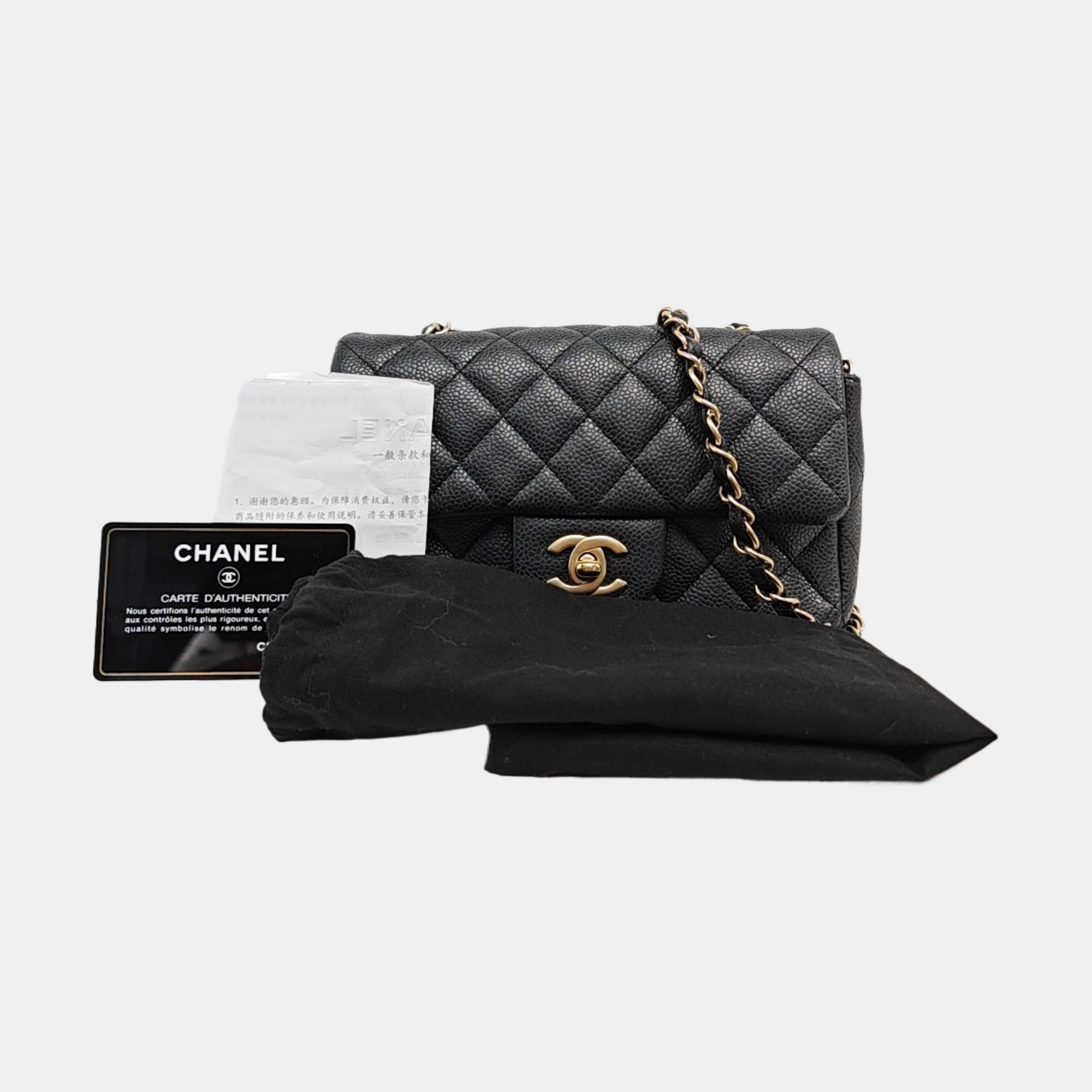 CLASSIC FLAP Mini Quilted Grained Calfskin Gray