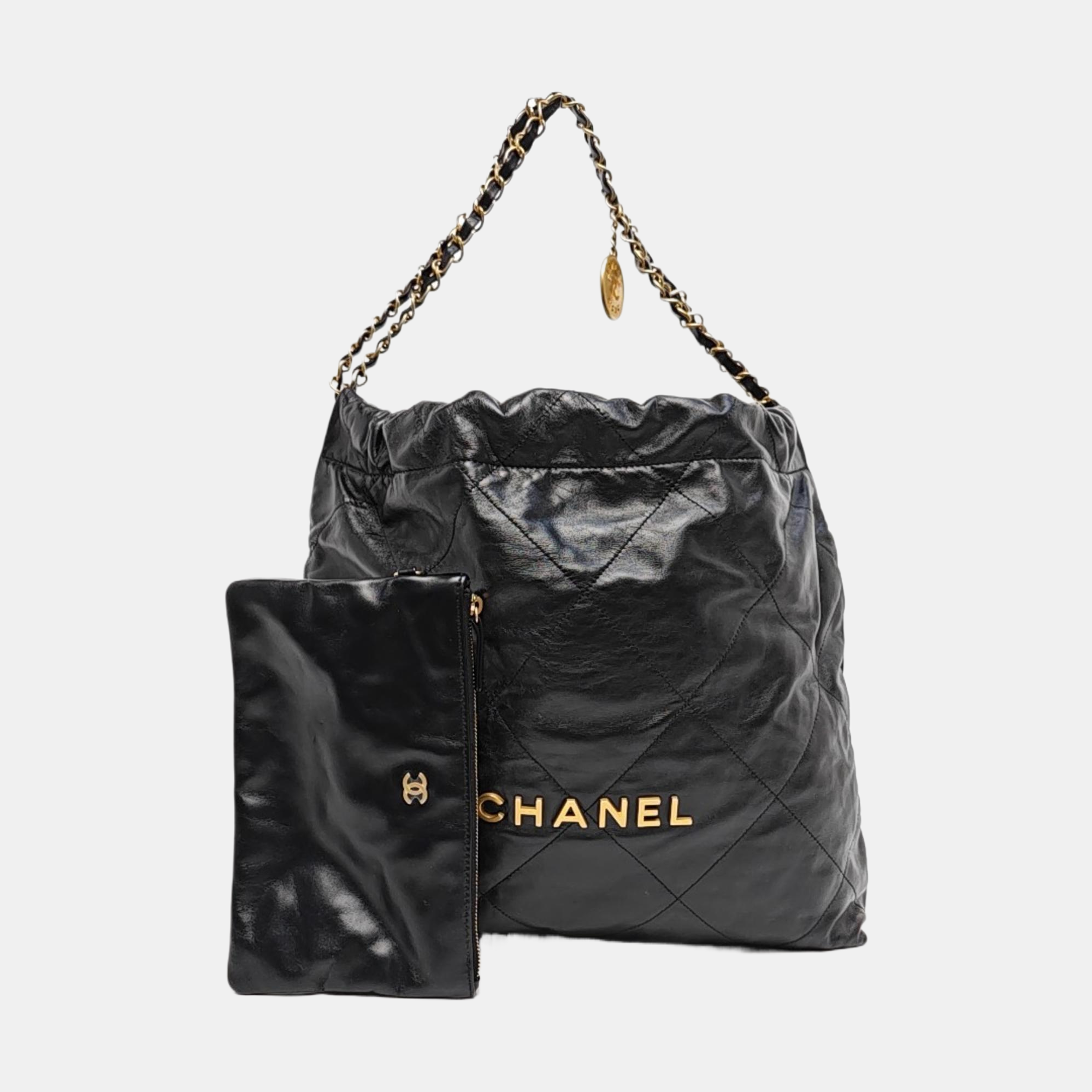 CHANEL 22 Medium Quilted Calfskin Black