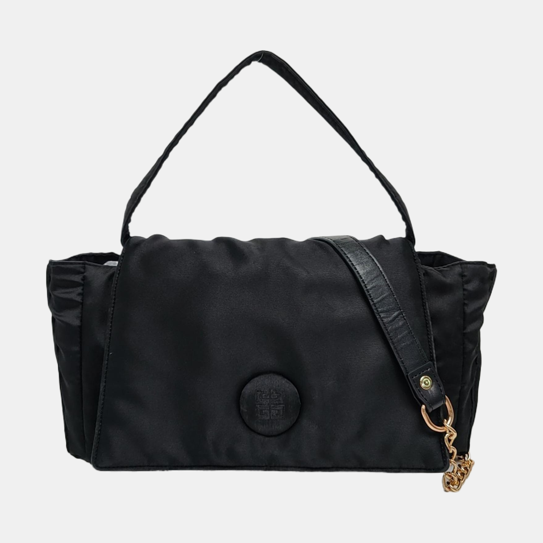 Bolso de mano de nailon negro