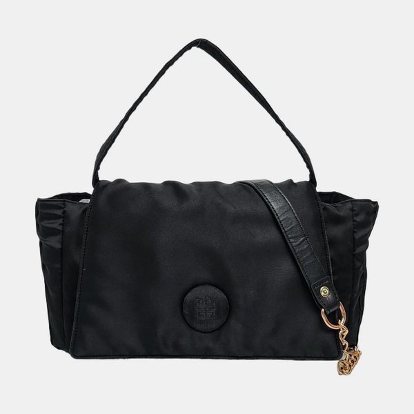 Bolso de mano de nailon negro