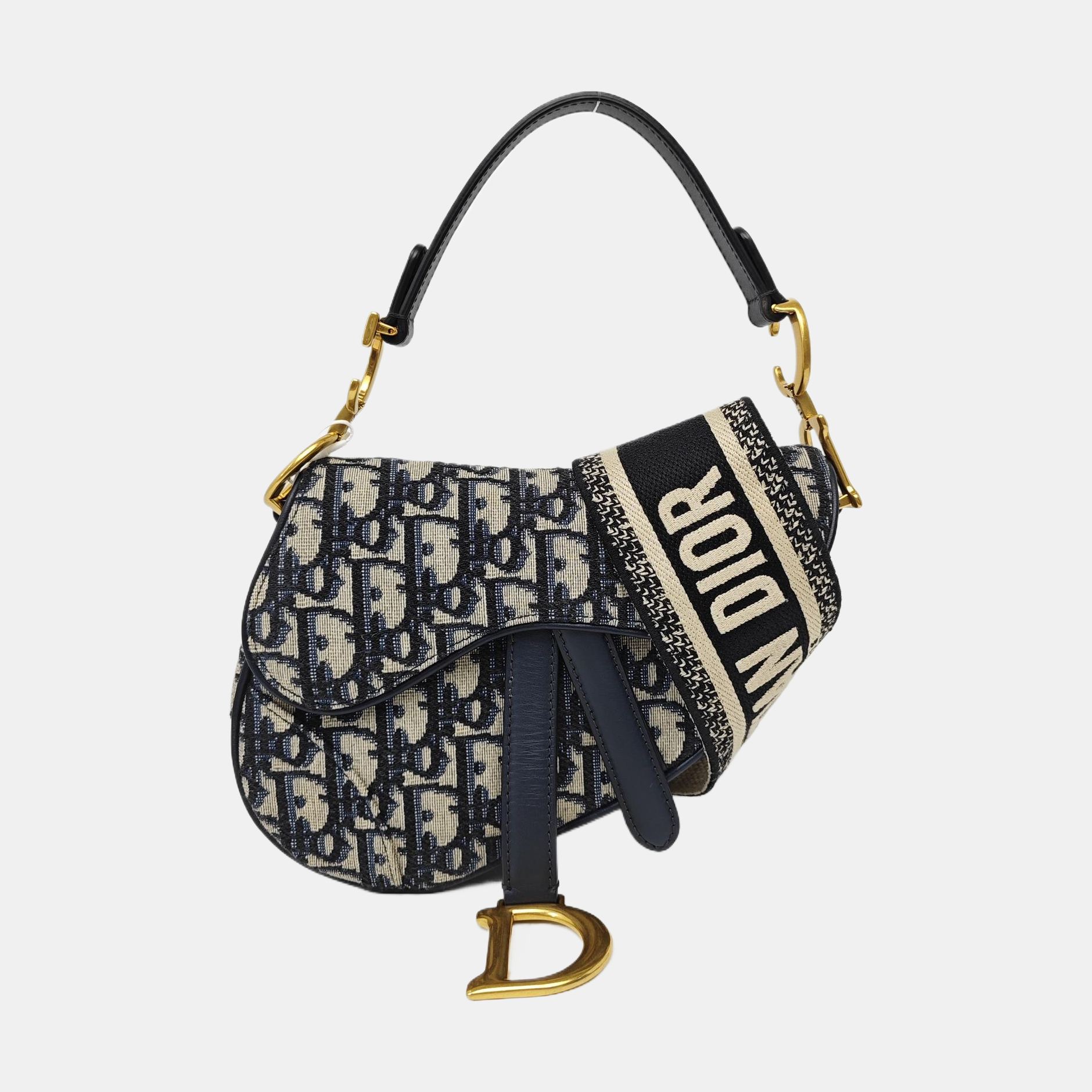 Saddle Mini Oblique Canvas Blue