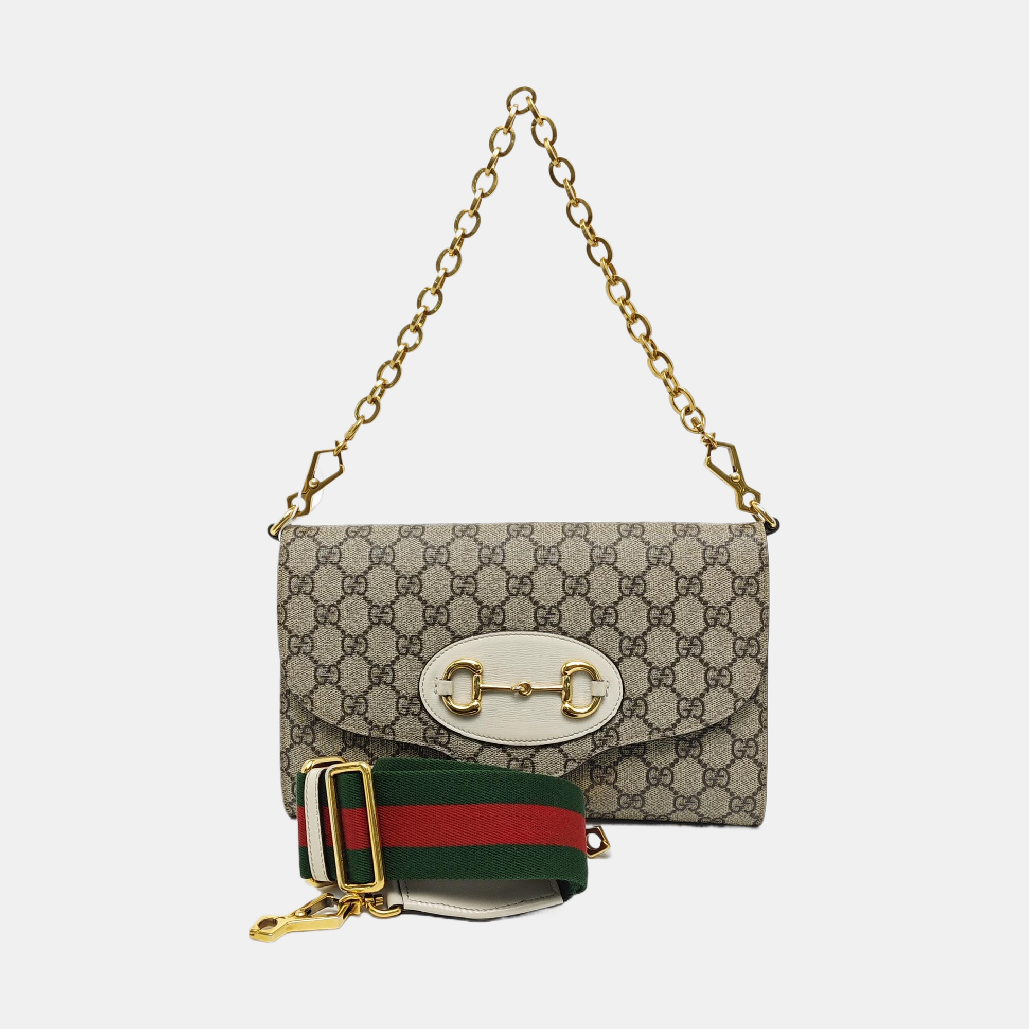 Horsebit 1955 Small Monogram Coated Canvas Beige