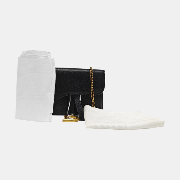 Saddle Mini Lambskin Black