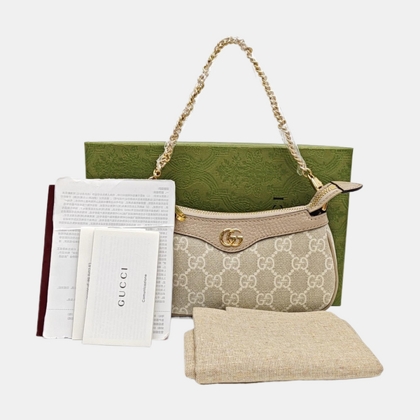 Ophidia Mini Monogram Coated Canvas Beige