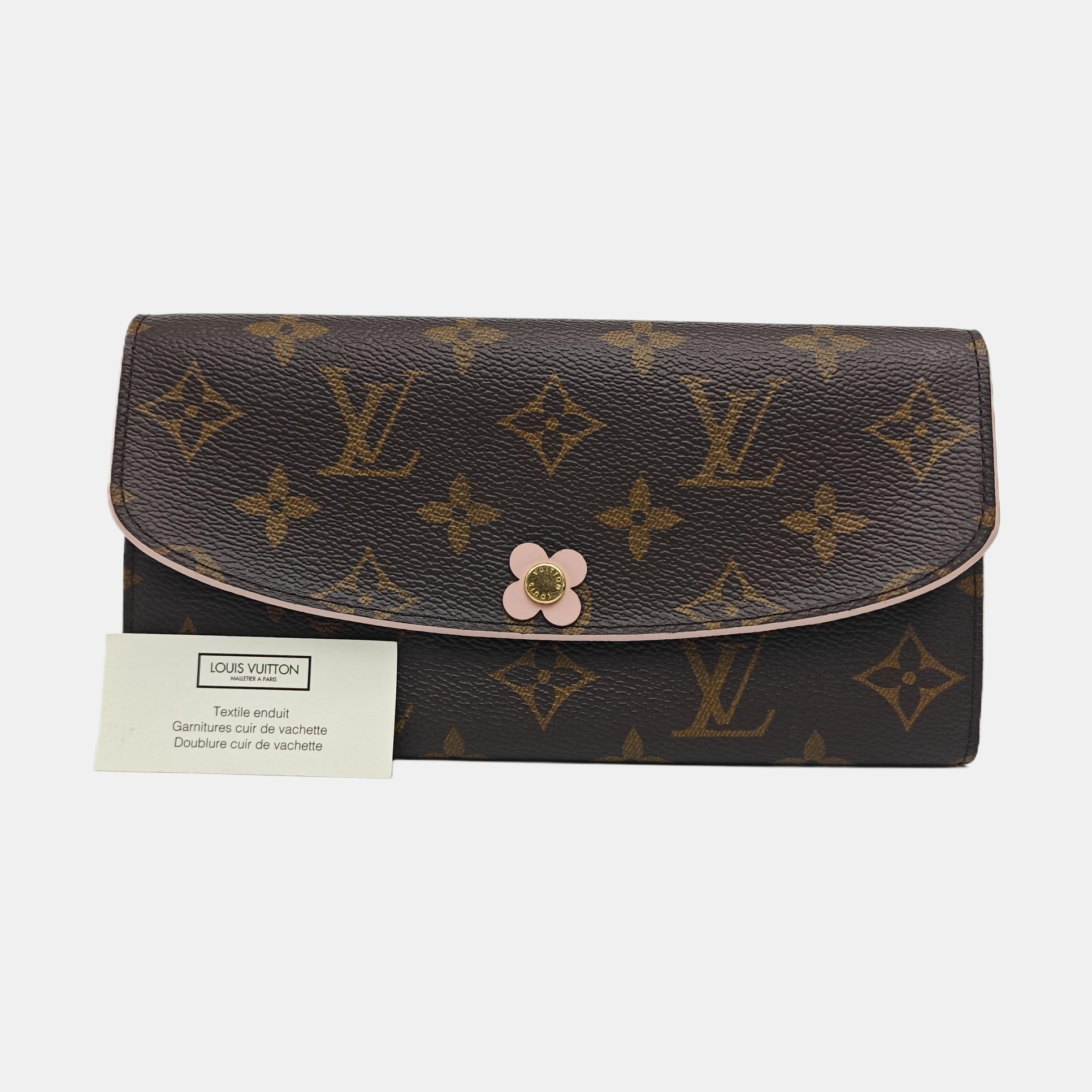 EMILIE Monogram Coated Canvas Brown Wallet