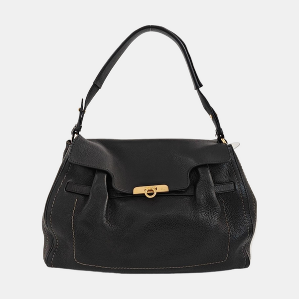 Calfskin Shoulder Bag Black