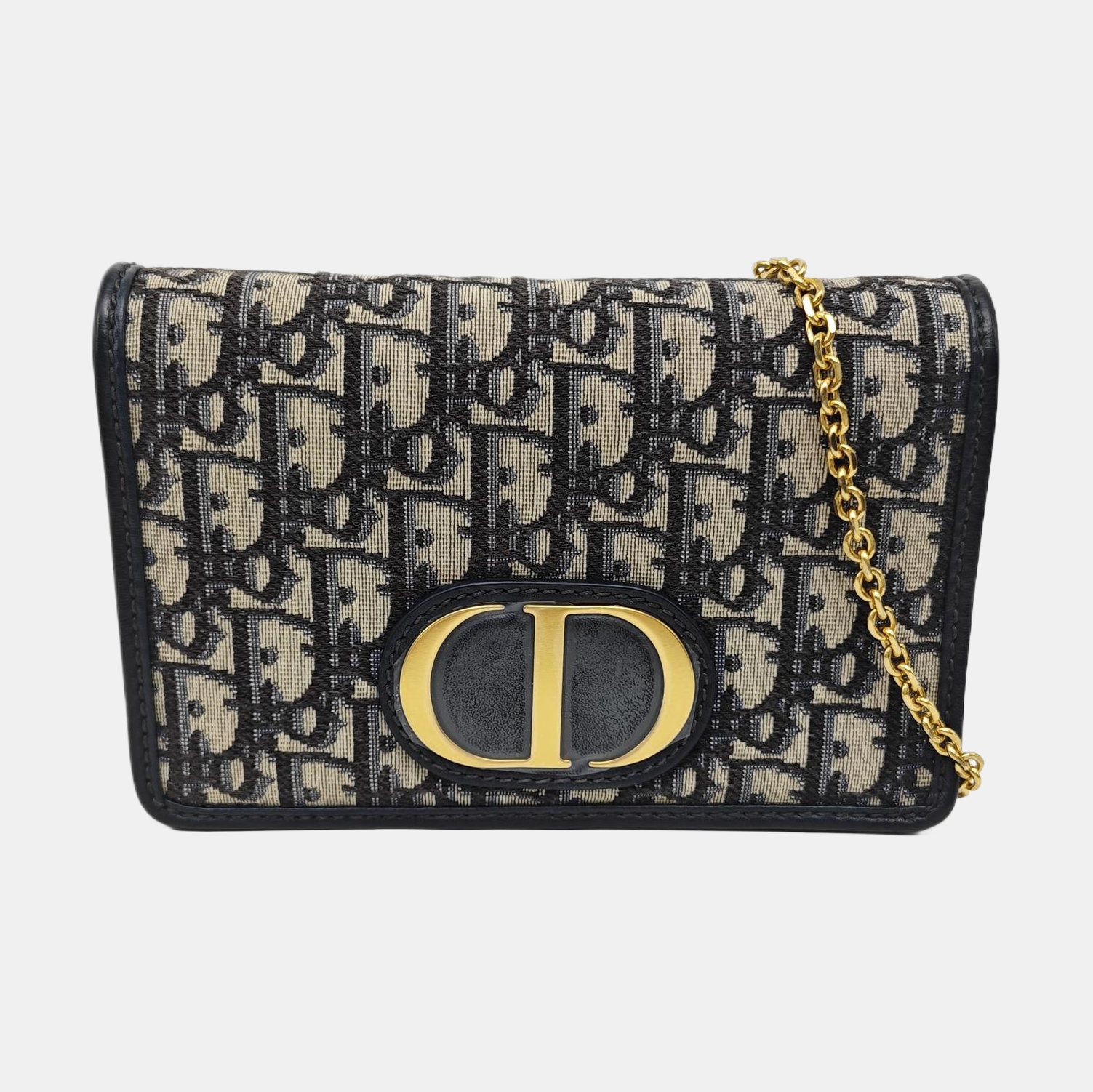 30 Montaigne Mini Oblique Canvas Blue