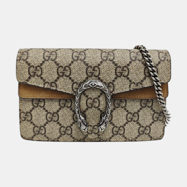 Dionysus Super Mini Monogram Coated Canvas Beige
