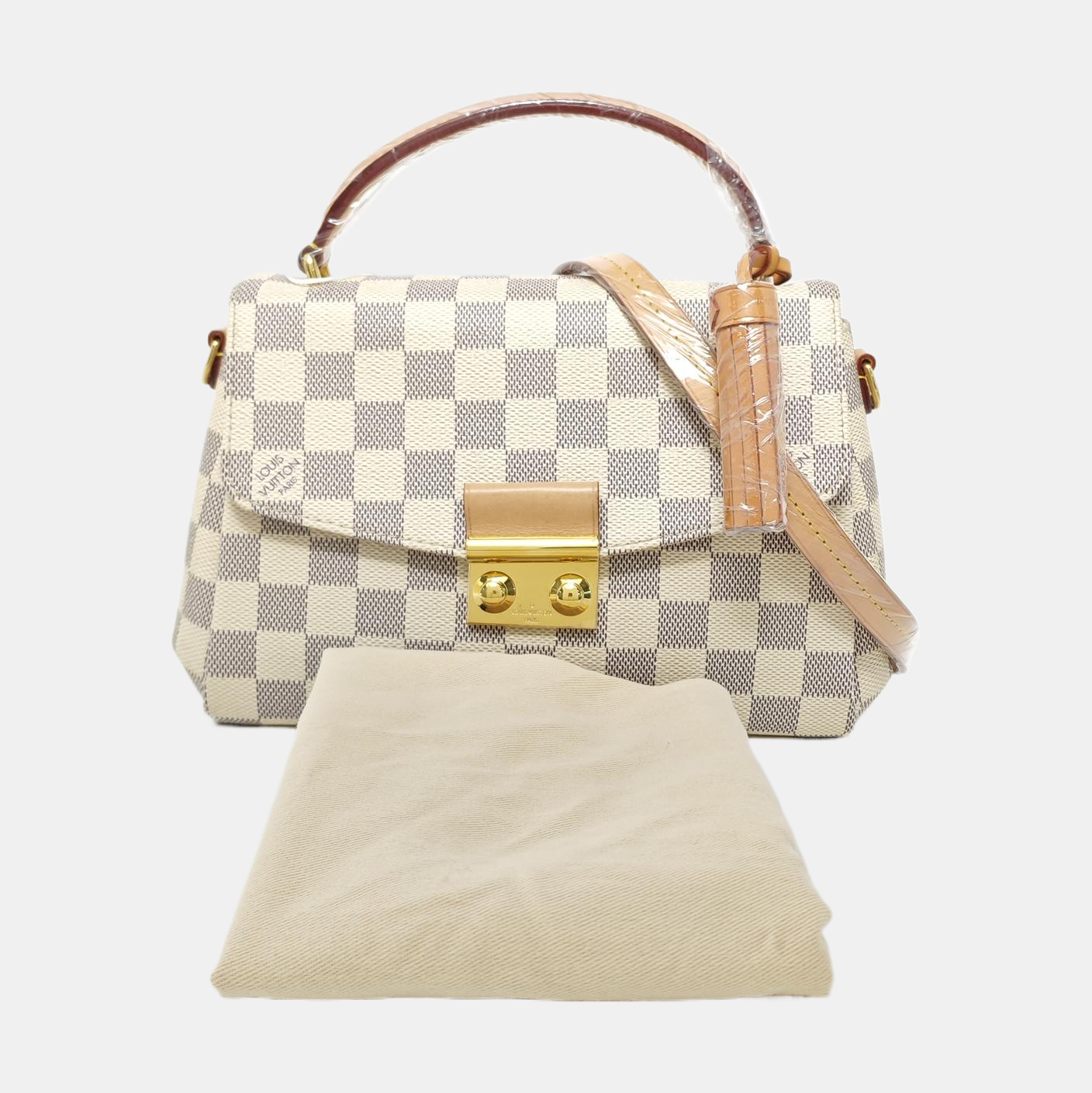 CROISETTE Damier Azur Coated Canvas White